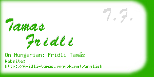 tamas fridli business card